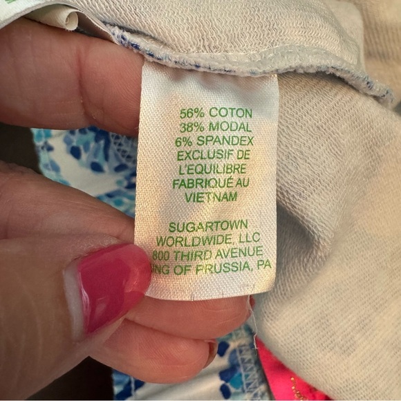 Lilly Pulitzer Kyler Mid Rise Knit Short Turquoise Oasis Shell Me You Love Me - Picture 8 of 11